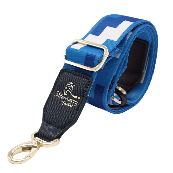 ADJUSTABLE STYLISH MOTIF BAG STRAP - S, NAVY BLUE